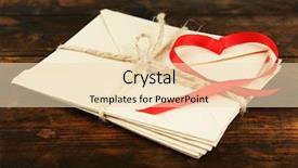  Presentation with shape heart - Presentation having revelation - stack of letters with ribbon background and a lemonade colored foreground