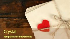  Presentation with rustic love - PPT theme enhanced with revelation - stack of love letters background and a tawny brown colored foreground