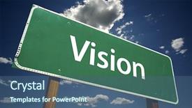  Presentation with vision - Beautiful presentation design featuring revelation - vision road sign with dramatic backdrop and a ocean colored foreground