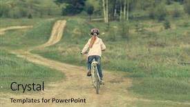  Presentation with bike - Theme enhanced with revenant - smiling little girl riding background and a  colored foreground