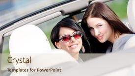  Presentation with girls trip - Theme consisting of revenant - two happy girls sitting background and a lemonade colored foreground