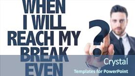  Presentation with break even point analysis bep - Beautiful theme featuring revenue expense reports - business man pointing the text backdrop and a ocean colored foreground