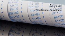  Presentation with revenue - Audience pleasing PPT layouts consisting of revenue expense reports - computing strips of calculator backdrop and a  colored foreground