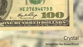  Presentation with revenue - Amazing PPT theme having revenue expense reports - many dollar bills backdrop and a soft green colored foreground