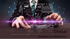  Presentation with formal - PPT layouts consisting of revenue management - businessman in formal attire typing background and a  colored foreground