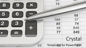  Presentation with revenue - Slides with revenue management - calculator and pen background and a white colored foreground