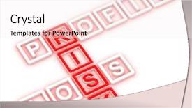  Presentation with profit loss - Slides with revenue management - profit loss and risk crossword background and a sky blue colored foreground