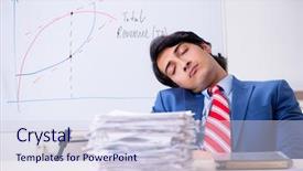  Presentation with abstract chart business - Audience pleasing slides consisting of revenue projections - busy businessman explaining business charts backdrop and a  colored foreground