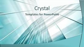  Presentation with marble tile texture stone wall - Presentation design featuring reverberation - glassy texture of tilt view background and a sky blue colored foreground