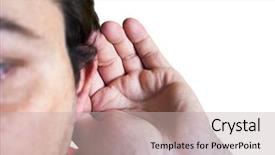  Presentation with talk - Presentation design consisting of reverberation - listening to others talk isolated background and a light gray colored foreground