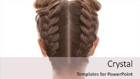  Presentation with white and black woman climbing ladders - PPT theme having reverse - young woman with beautiful hairstyle background and a mint green colored foreground