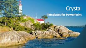  Presentation with ocean clear water deep blue - Audience pleasing slide set consisting of reverse engineering - lighthouse at daylight backdrop and a teal colored foreground