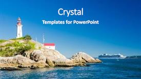  Presentation with lighthouse - Beautiful presentation theme featuring reverse engineering - lighthouse at daylight backdrop and a gray colored foreground