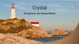  Presentation with lighthouse - Amazing slide deck having reverse engineering - lighthouse at sunset light backdrop and a light blue colored foreground