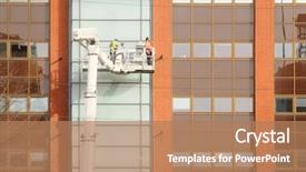  Presentation with restoration - Theme featuring reverse engineering - workers is engaged in restoration background and a coral colored foreground