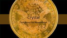  Presentation with liberty - Presentation design consisting of reverse of us liberty twenty dollar gold coin on black background background and a gold colored foreground