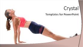  Presentation with tv show studio camera - Slide deck consisting of reverse plank exercise studio shot background and a white colored foreground