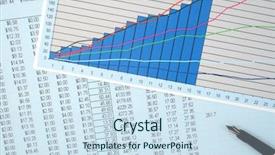  Presentation with performance - Theme enhanced with reviewing the financial results background and a sky blue colored foreground