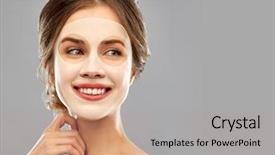  Presentation with facial - PPT theme enhanced with revival - beauty cosmetology and rejuvenation concept background and a coral colored foreground