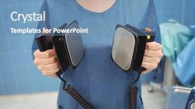  Presentation with revival - Audience pleasing PPT layouts consisting of revival - mid section of female surgeon backdrop and a teal colored foreground