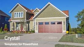  Presentation with modern - Slides with revival - modern style suburban home background and a gray colored foreground