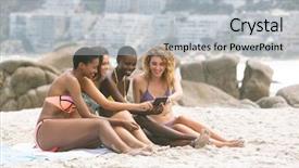  Presentation with women photos - Presentation theme featuring revival - side view of multi ethnic background and a light gray colored foreground