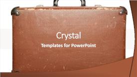  Presentation with suitcase - Amazing PPT theme having revival - vintage brown suitcase isolated backdrop and a coral colored foreground