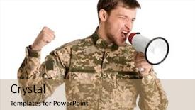  Presentation with iran military pershian - Cool new presentation theme with revolt - angry military man shouting backdrop and a coral colored foreground
