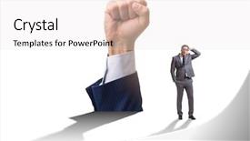  Presentation with stock market abstract business concept - Slide set consisting of revolt - fist gesture in business concept background and a sky blue colored foreground