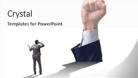  Presentation with stock market abstract business concept - Presentation consisting of revolt - fist gesture in business concept background and a white colored foreground