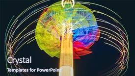  Presentation with amusement park - Amazing slide set having revolving lights - bright and colorful abstract traces backdrop and a wine colored foreground