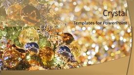  Presentation with merry christmas and new year - PPT theme enhanced with revolving lights - christmas and new year decoration background and a  colored foreground