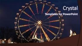  Presentation with ferris wheel - Amazing presentation theme having revolving lights - ferris wheel illuminated at night backdrop and a navy blue colored foreground