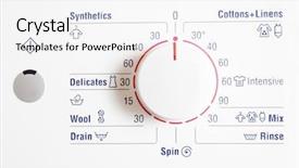  Presentation with machine - Presentation theme with revolving lights - washing machine background and a white colored foreground