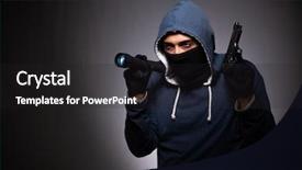  Presentation with gangster - Theme enhanced with revolving lights - young gangster in hood background and a dark gray colored foreground