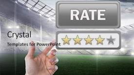  Presentation with composite - PPT theme consisting of revue de direction - digital composite of hand pointing background and a light gray colored foreground