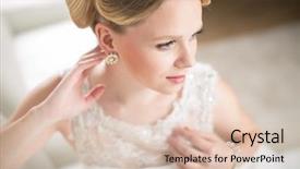  Presentation with bride - Slide deck with revue de direction - gorgeous bride on her wedding background and a  colored foreground