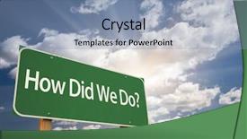  Presentation with clouds - PPT theme featuring revue de direction - how did we do green background and a light blue colored foreground