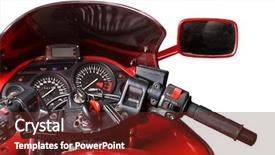  Presentation with motorbike - Colorful PPT theme enhanced with up car speed meter - dashboard of a sports motorbike backdrop and a tawny brown colored foreground