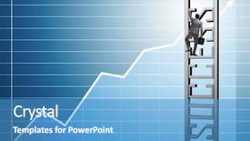  Presentation with economic environment - Slides with reward chart - businessman in economic recovery concept background and a teal colored foreground