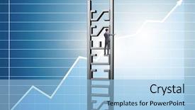  Presentation with recovery - Audience pleasing theme consisting of reward chart - businessman in economic recovery concept backdrop and a light blue colored foreground