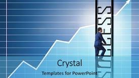  Presentation with recovery - Audience pleasing presentation design consisting of reward chart - businessman in economic recovery concept backdrop and a light blue colored foreground