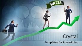  Presentation with business success - Presentation enhanced with reward chart - businessman in success business concept background and a  colored foreground