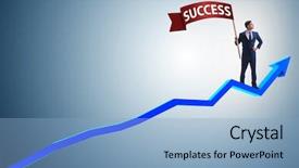  Presentation with business journey to success - PPT theme with reward chart - businessman in success business concept background and a  colored foreground