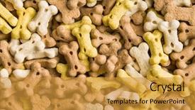  Presentation with dog food - Cool new PPT theme with reward heatlh - dog food shaped like bones backdrop and a gold colored foreground