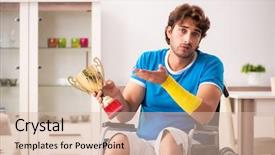  Presentation with injury - Colorful presentation theme enhanced with reward heatlh - injured man recovering from his backdrop and a lemonade colored foreground