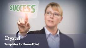  Presentation with woman pushing shopping trolley - Audience pleasing slide deck consisting of rewards recognition - attractive blonde woman pushing success backdrop and a gray colored foreground