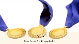  Presentation with blue gold - Amazing slide deck having rewards recognition - detail shot of a gold backdrop and a blonde colored foreground