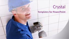  Presentation with trade - PPT layouts consisting of building trade - closeup of an electrician background and a sky blue colored foreground