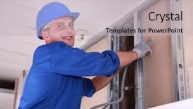  Presentation with cable electri - Slides consisting of cable up behind a false background and a  colored foreground